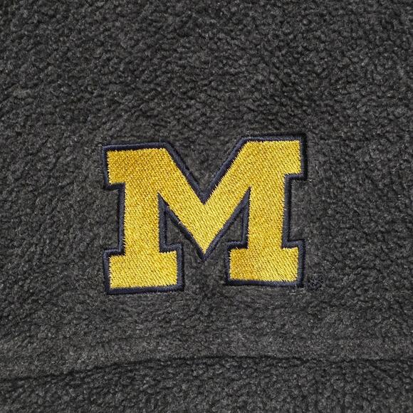 Columbia Michigan Wolverines Fleece Jacket Men’s S Gray Full Zip - Picture 2 of 8